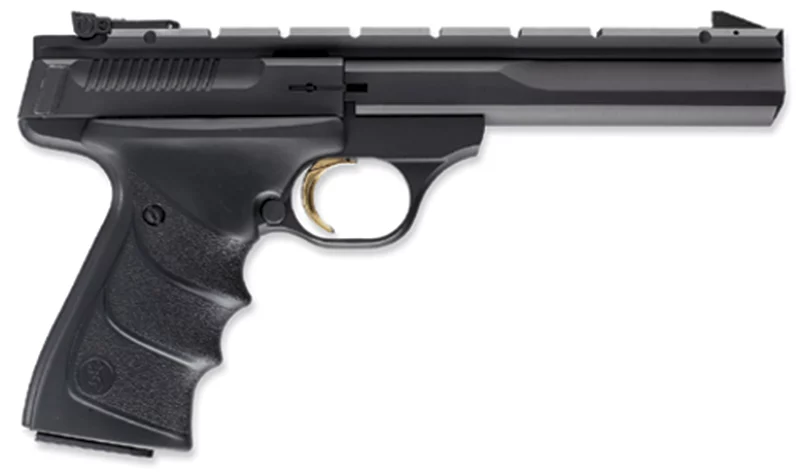 Browning Buck Mark Contour URX .22LR 5.5-inch pistol with black overmolded grip and rail