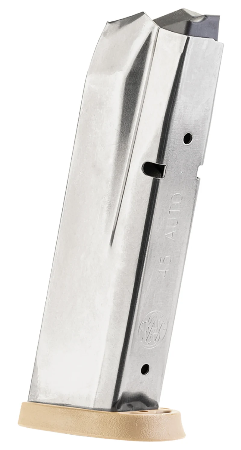 Smith & Wesson M&P45 10-round magazine with brown/FDE base plate