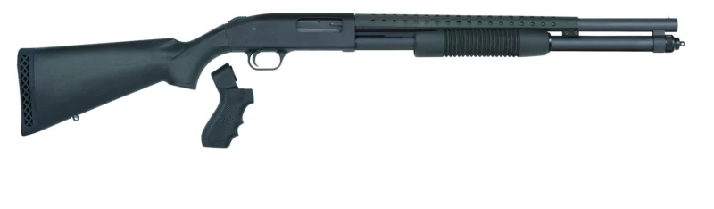 Mossberg 590 Persuader 12ga 20in heat shield pistol grip kit, matte blued receiver, black synthetic stock