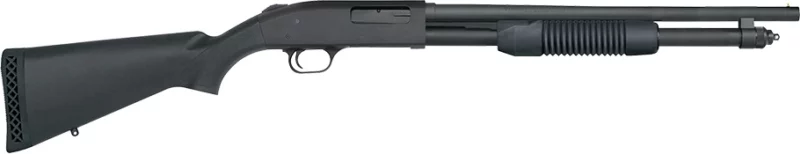 Mossberg 590 Persuader 20 gauge pump shotgun with 18.5 inch barrel and black synthetic stock