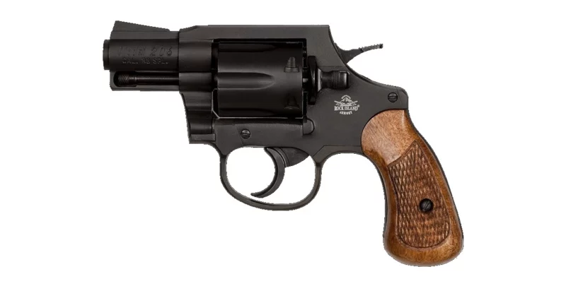 Rock Island Armory M206 .38 Special 6-shot revolver, 2-inch parkerized steel with checkered wood grips