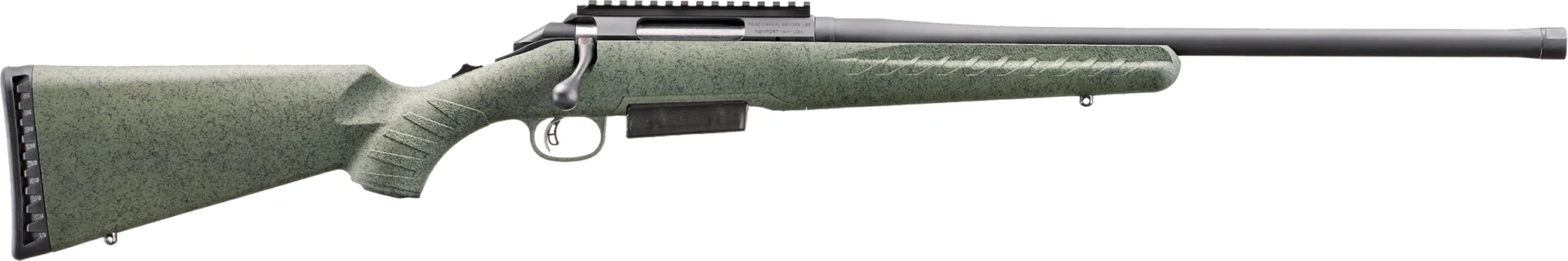 Glenfield Model A .450 Bushmaster 20-inch threaded barrel rifle with Moss Green Splatter synthetic stock