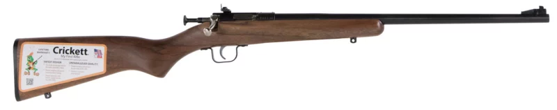 Keystone Crickett 22 WMR blued barrel walnut stock single-shot bolt action youth rifle