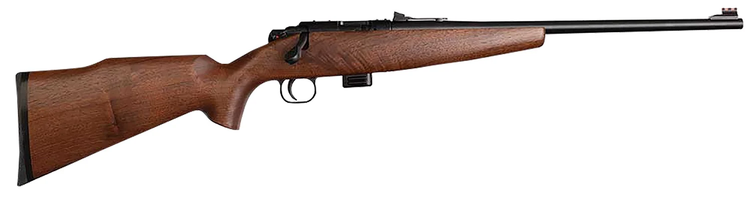 Davey Crickett Model 722 Sporter Compact .22 LR rifle with walnut stock and blued barrel