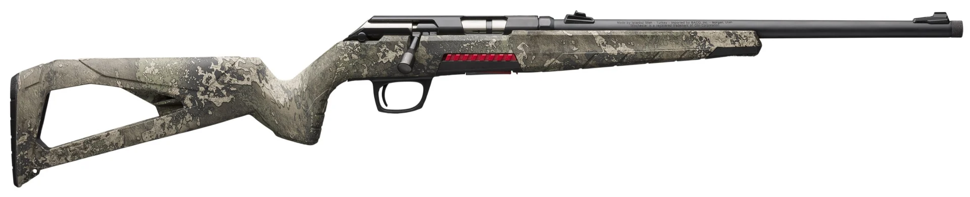 Winchester Xpert Strata SR .17 WSM rifle with TrueTimber Strata camo synthetic stock
