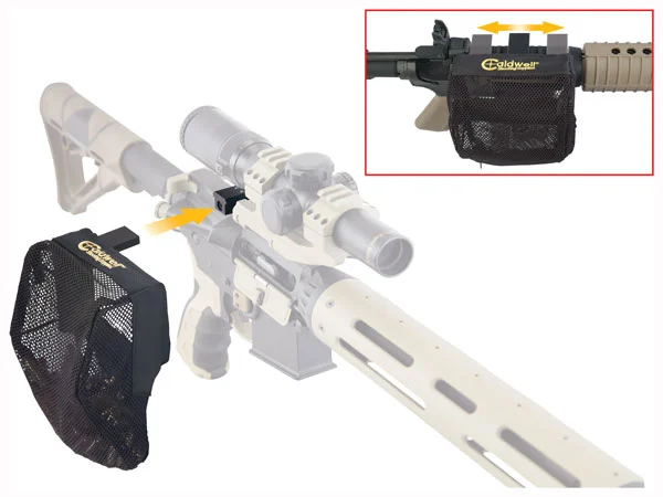 Caldwell AR Pic Rail Brass Catcher, Picatinny mount, black mesh, 100-round capacity