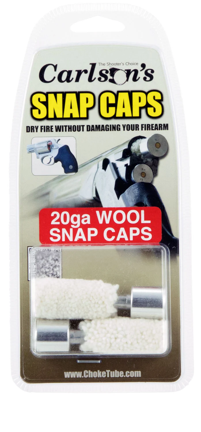 Carlson's 20 Gauge Snap Caps 2-Pack, aluminum with wool mop, red