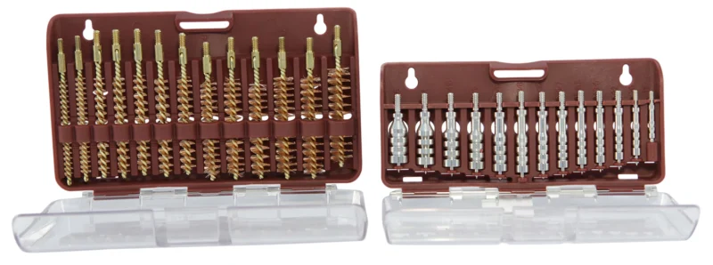 Tipton 26-piece Ultra Jag and Best Bore Brush set in hinged storage case, 17-45 cal, #8-32 threads