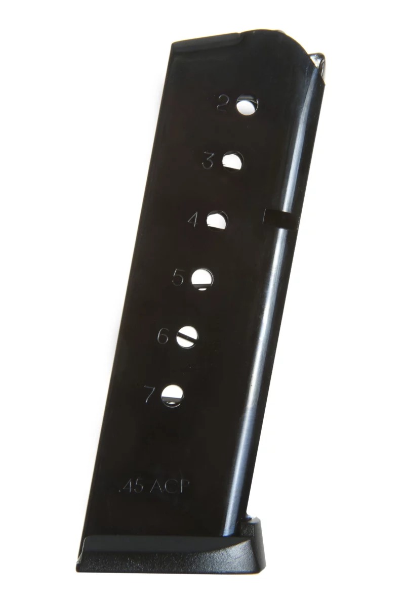 Rock Island Armory ACT-MAG 7rd magazine for 1911 .45 ACP, blued steel with polymer base plate