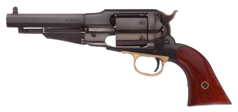 Taylors and Company TF 1858 5.5 inch blued revolver with walnut grips
