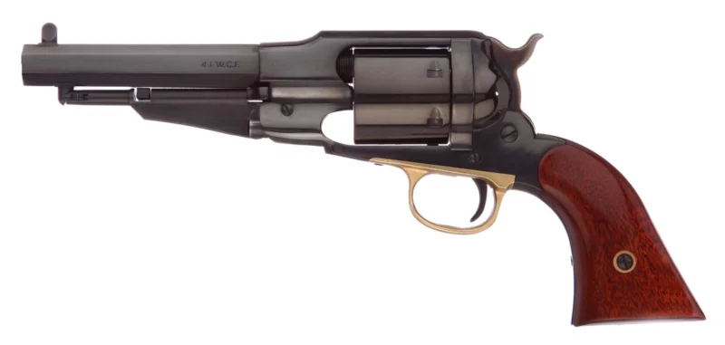 Taylors and Company TF Uberti 1858 Remington Conversion revolver, blued finish, walnut grips, 5.5-inch barrel