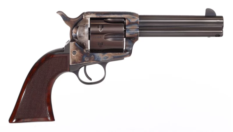 Taylors and Company Gunfighter .45 Long Colt blued revolver with walnut grips and 4.75 inch barrel