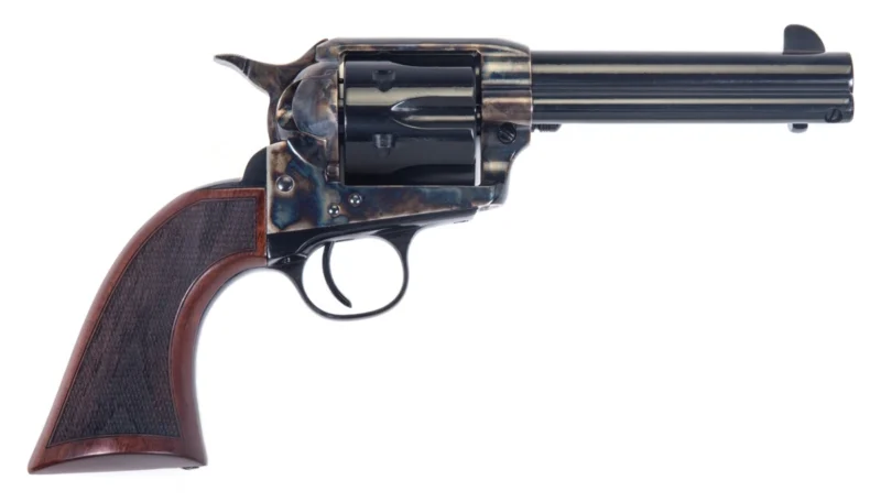 Taylors and Company Gunfighter revolver, blued finish, walnut grips, 4.75-inch barrel