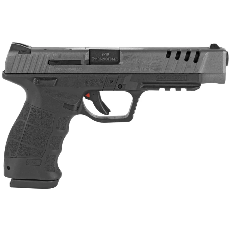 SAR Arms SAR9 Sport Platinum 9mm pistol with polymer frame and platinum Cerakote slide