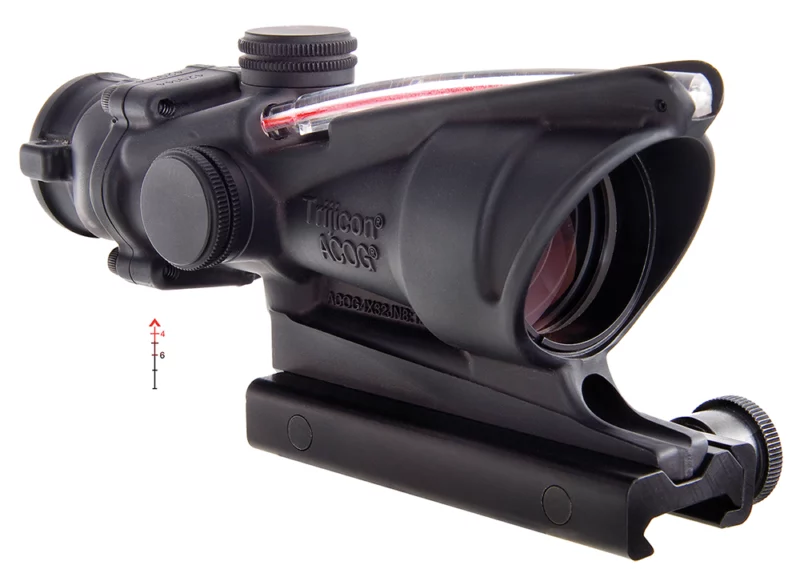 Trijicon ACOG TA31F 4x32mm illuminated red chevron riflescope with TA51 flattop mount, matte black