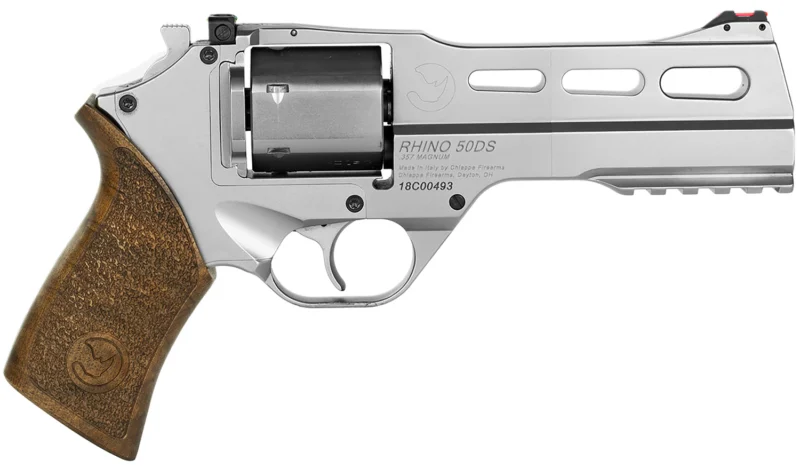 Chiappa Rhino 50SAR .357 Magnum 5-inch Nickel Revolver with Walnut Grip CA Compliant