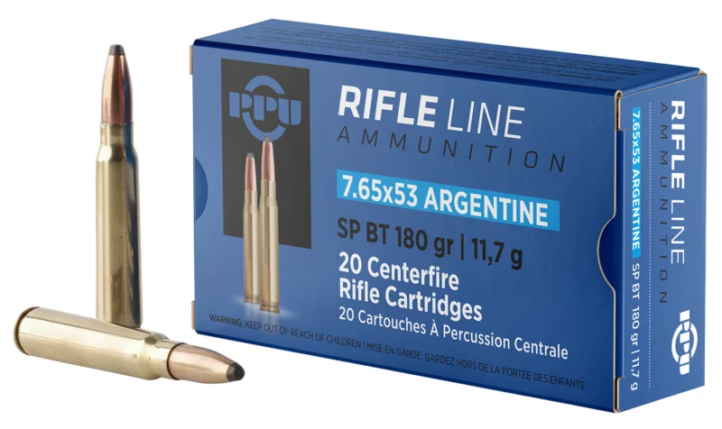  7.65x53 Argentine 180gr Jacketed Soft Point 20rd Ammo