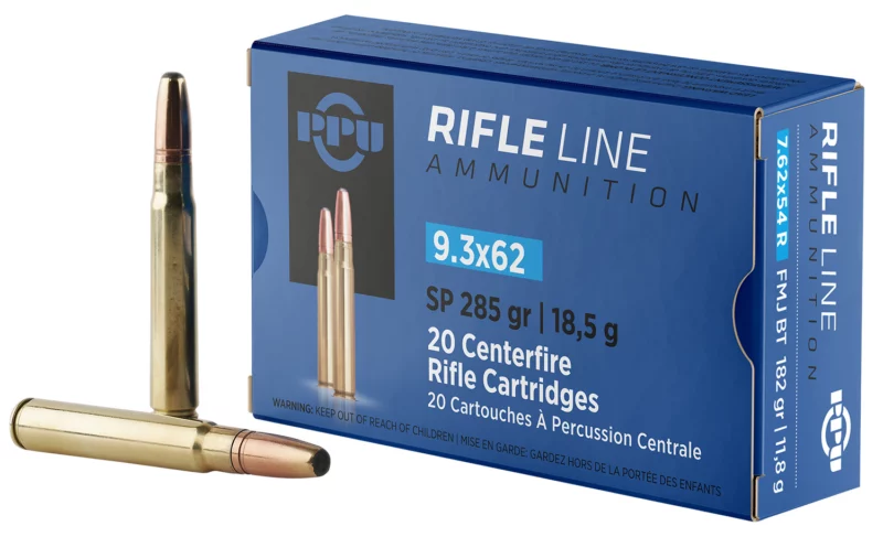 PPU 9.3x62 285gr Jacketed Soft Point Ammunition - 20rd Box
