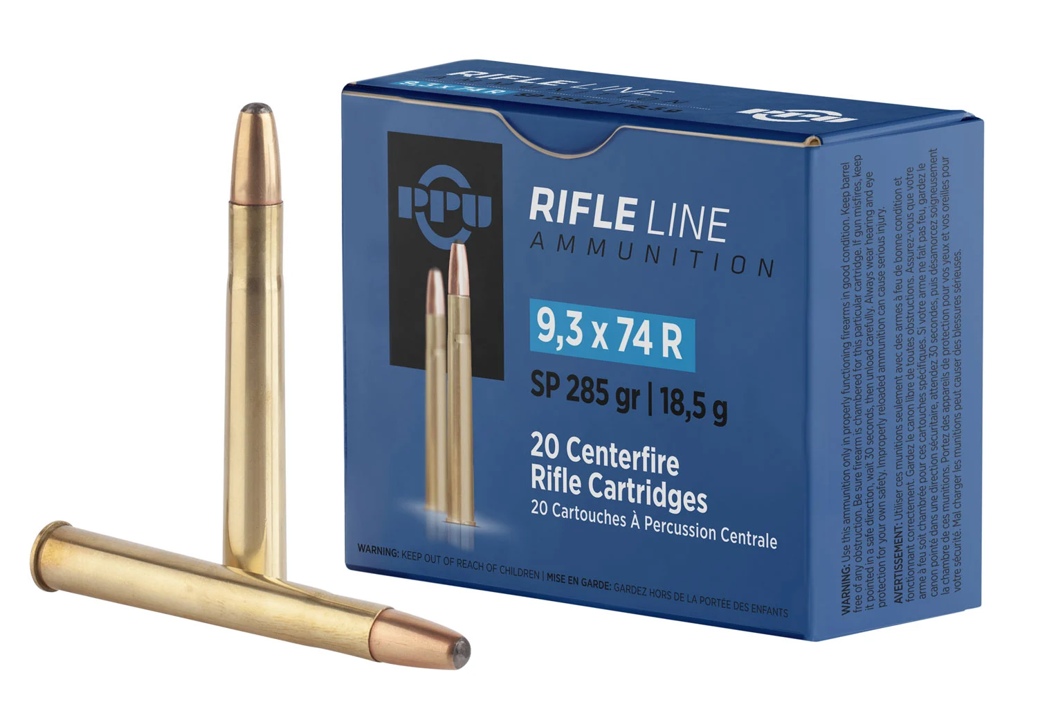 PPU Prvi Partizan 9.3x74R 285gr Soft Point 20-round box