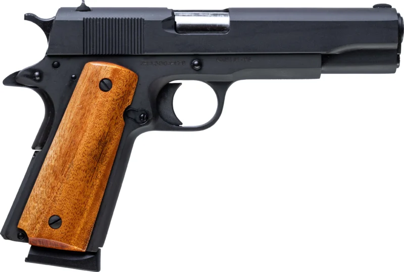 Rock Island Armory M1911-A1 GI 9mm 5-inch pistol parkerized steel wood grips