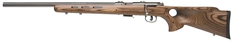 Savage 93R17 BTVLSS left-hand bolt rifle 21-inch stainless barrel thumbhole laminate stock
