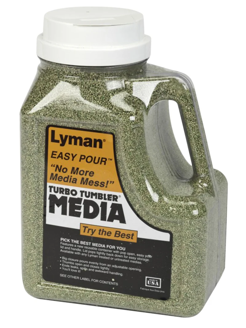 Lyman Turbo Case Cleaning Media treated corncob polishing media container