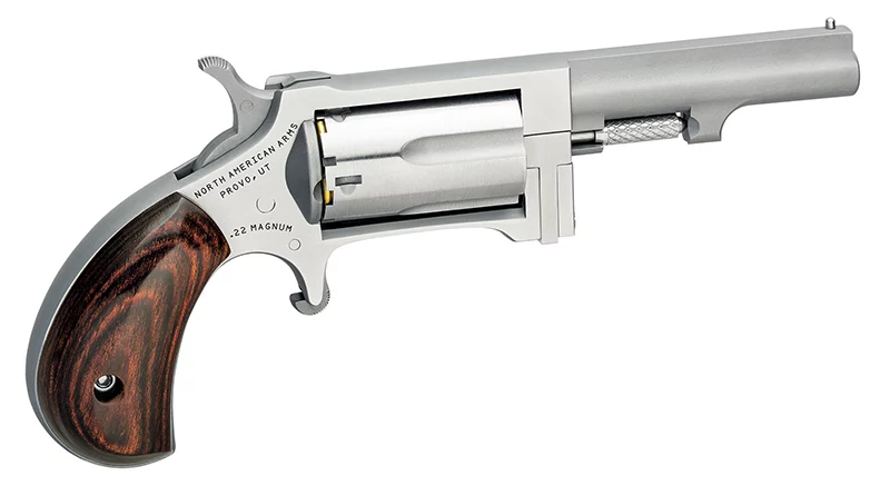 North American Arms Sidewinder .22 WMR 2.5 inch stainless revolver with rosewood birdshead grips