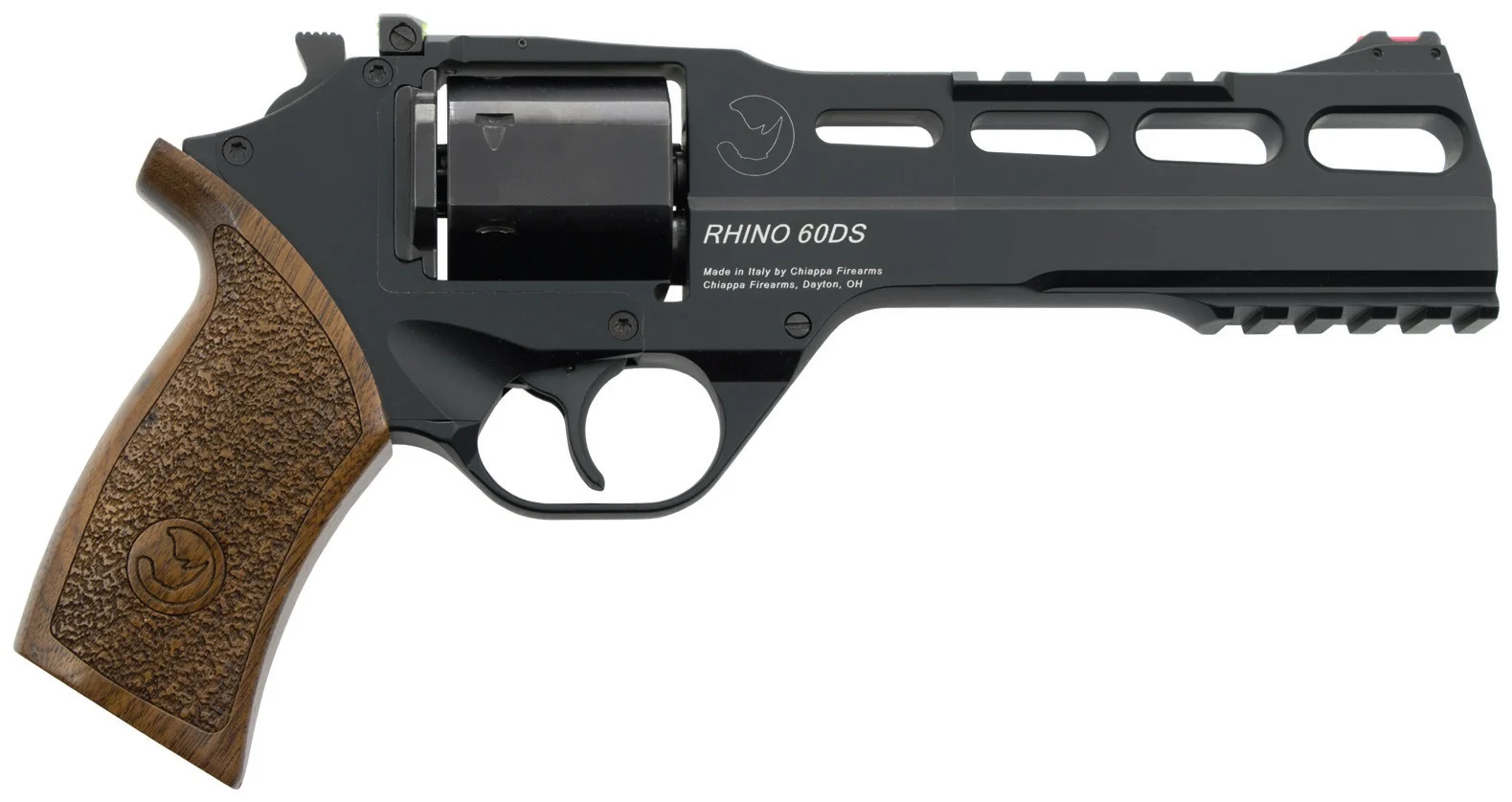 Chiappa Rhino 60DS 10mm 6 inch revolver black anodized frame walnut grips