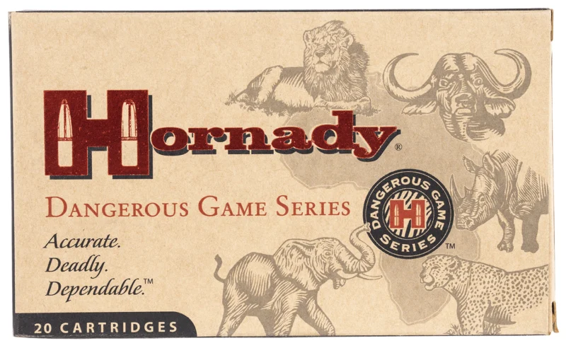 Hornady Dangerous Game 9.3x62 286 gr InterLock Spire Point ammunition box (20 rounds)