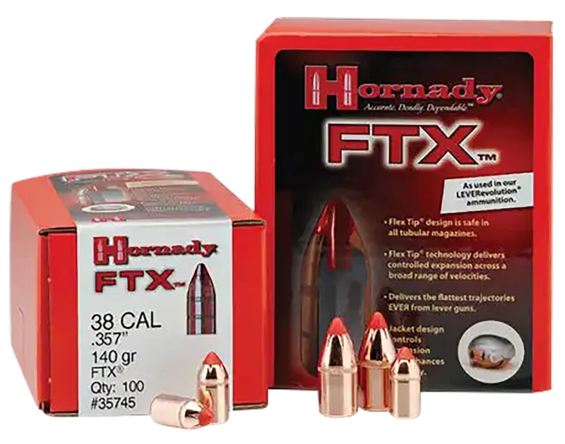 Hornady FTX .45 Cal .452 225 gr pistol bullets 100 per box
