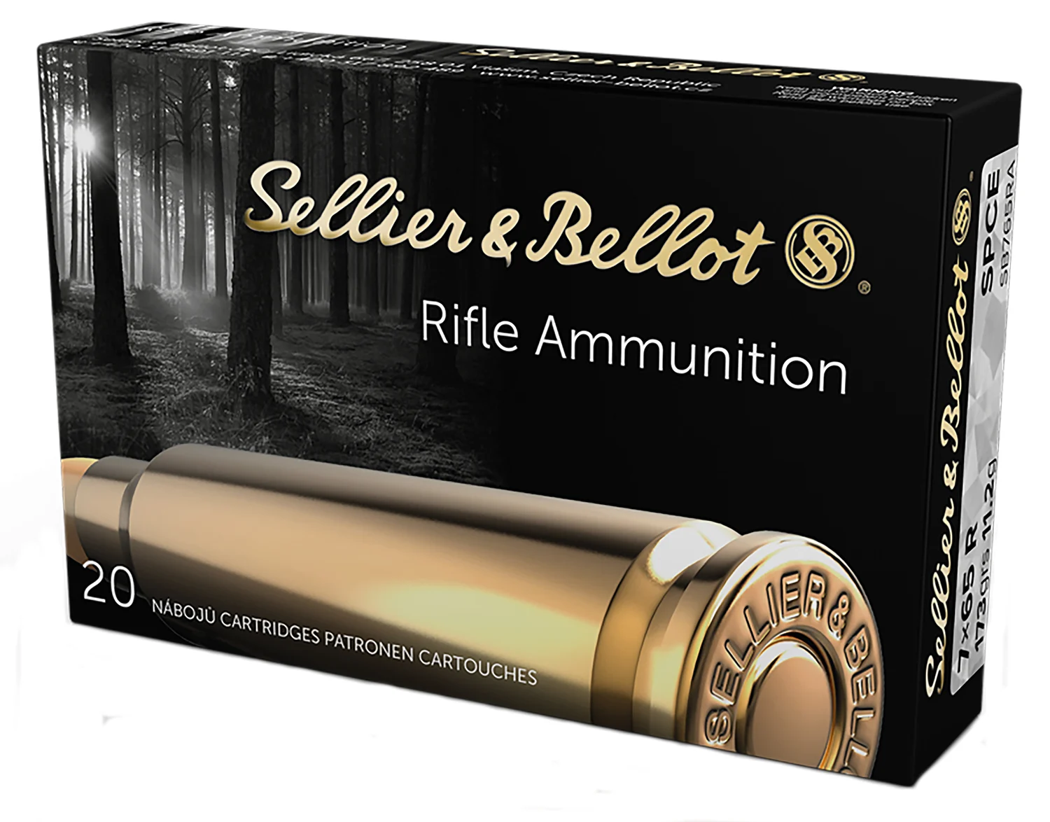 Sellier & Bellot SB765RA 7x65mmR 173gr Soft Point Cutting Edge ammunition box and cartridges