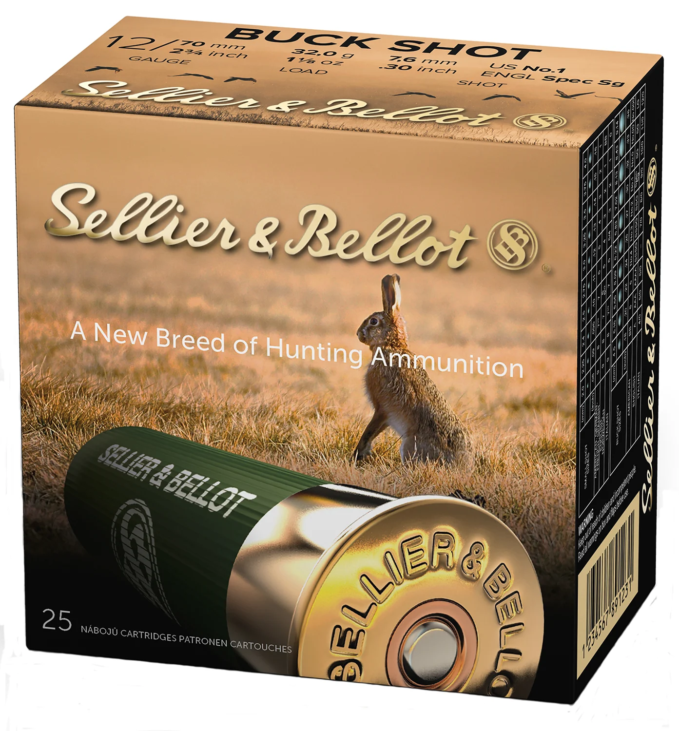 Sellier & Bellot 12ga Buckshot 2.75 1-1/8 Oz 25rd lier & Bellot 12ga Buckshot 2.75 1-1/8 Oz 25rd Ammo