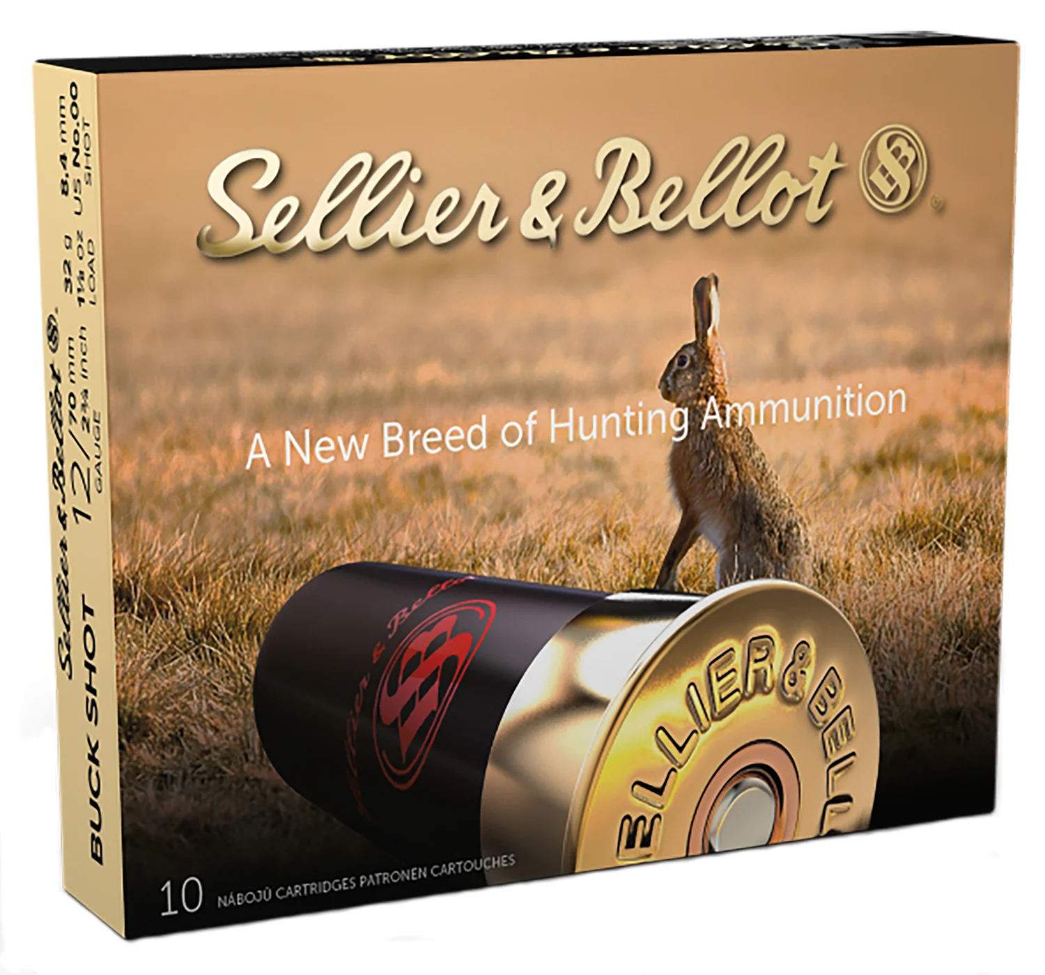 lier & Bellot SB12BSJ Hunting 12Gauge 2.75 9Pellets 1 1/8oz 00Buck Shot 10 Box/25 Case Ammo