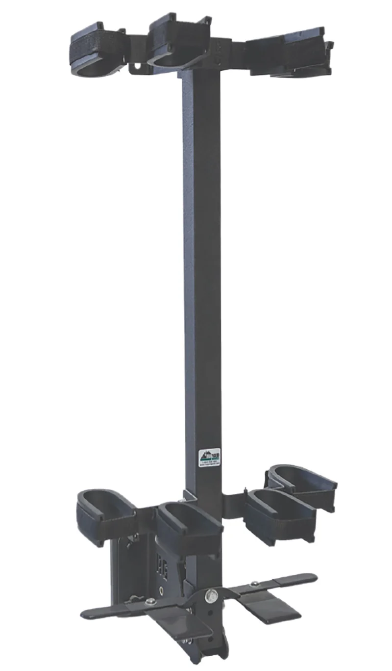Rugged Gear 11094 removable black steel wall mount gun rack holds 4 rifles/shotguns