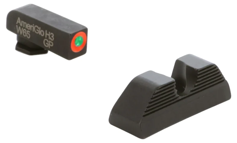 AmeriGlo GL351 Protector tritium front sight with orange outline and black serrated rear sight for Glock 42/43/43X/48
