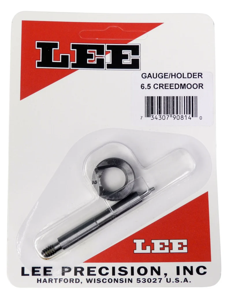 Lee Precision Case Length Gauge and Shell Holder for 6.5 Creedmoor, steel trim gauge