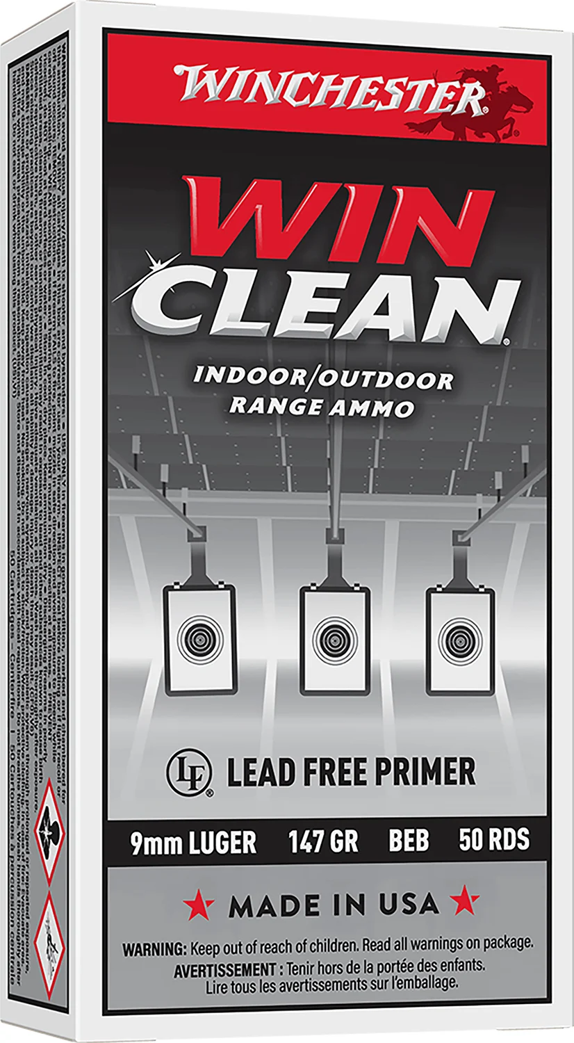 Winchester Super-X 9mm Luger 147 gr WinClean brass-enclosed-base ammunition box