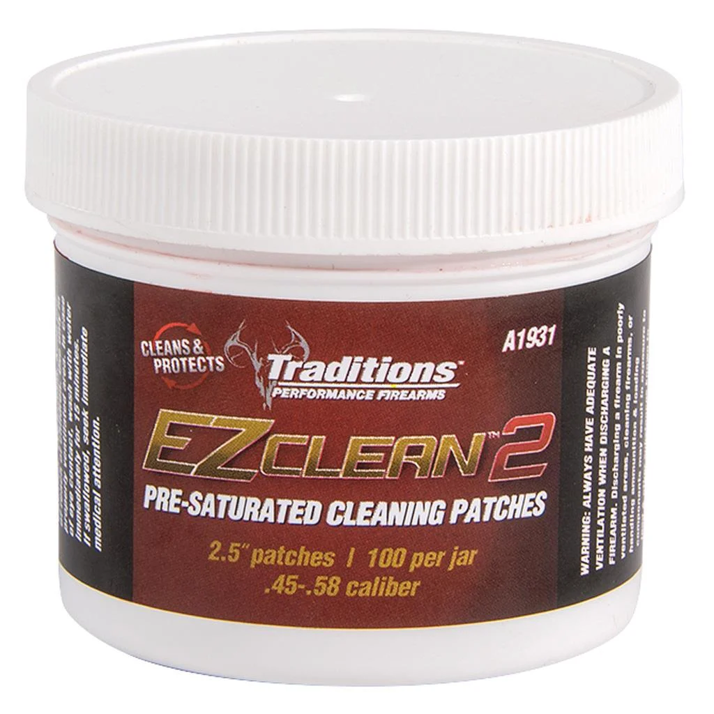 Traditions EZ Clean 2 pre-saturated cleaning patches 2.5 inch 100 per jar
