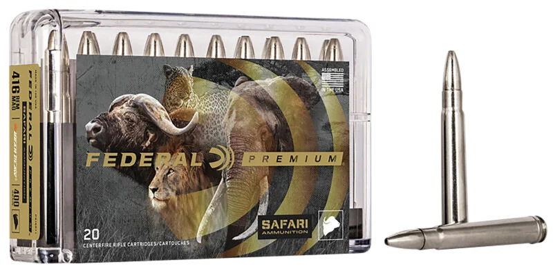 Federal Premium Cape-Shok .416 Rem Mag 400 gr Trophy Bonded Bear Claw ammunition box
