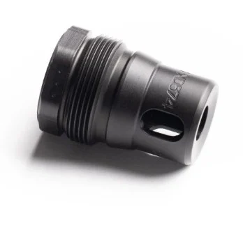 Dead Air XRF RXD675 rimfire muzzle brake, M10x1 threads, .22 cal, black nitride