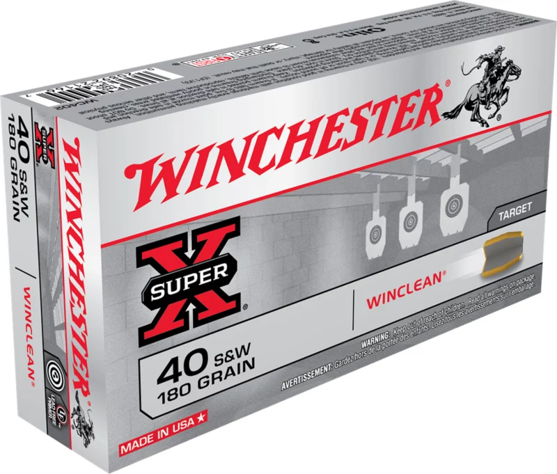 Winchester Super X WinClean .40 S&W 180 gr ammunition 50-round box