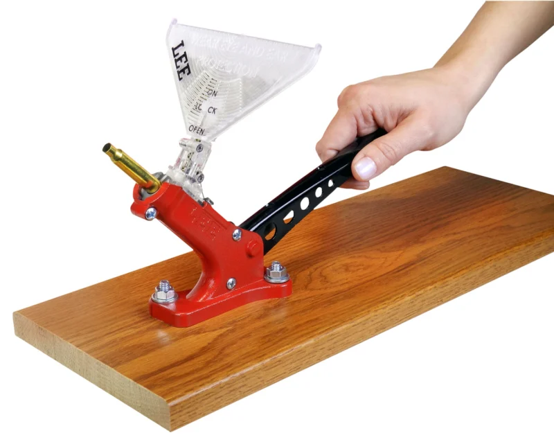 Lee Precision Auto Bench Prime 90700 bench-mounted priming tool with folding tray