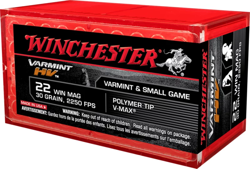Winchester Varmint HV .22 WMR 30 gr V-MAX 50rd box ammunition