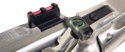Williams click-adjustable rear sight for Ruger New Model Single Six, steel, orange/green