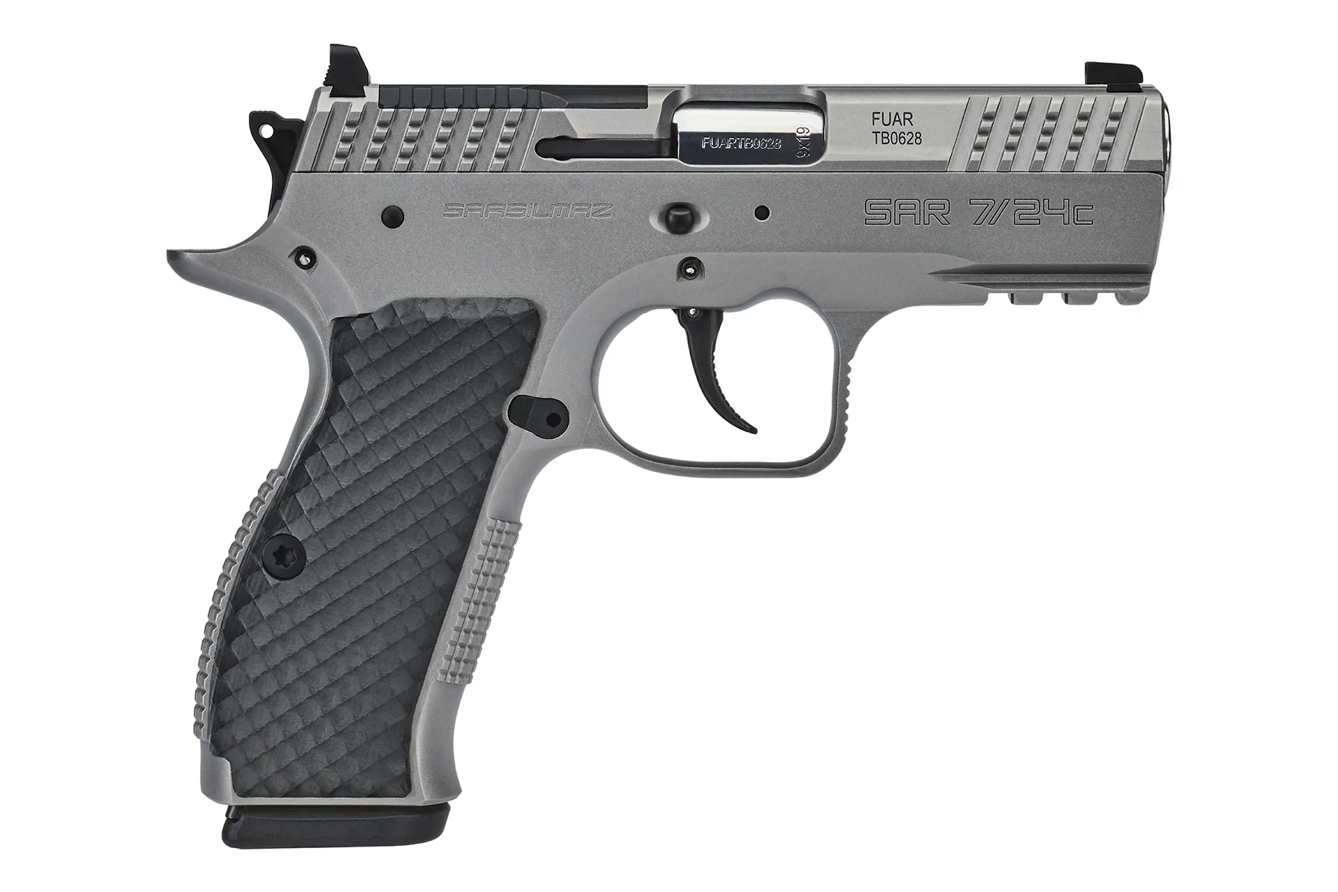SAR Arms 7/24 Compact 9mm stainless steel pistol with 3.9-inch barrel