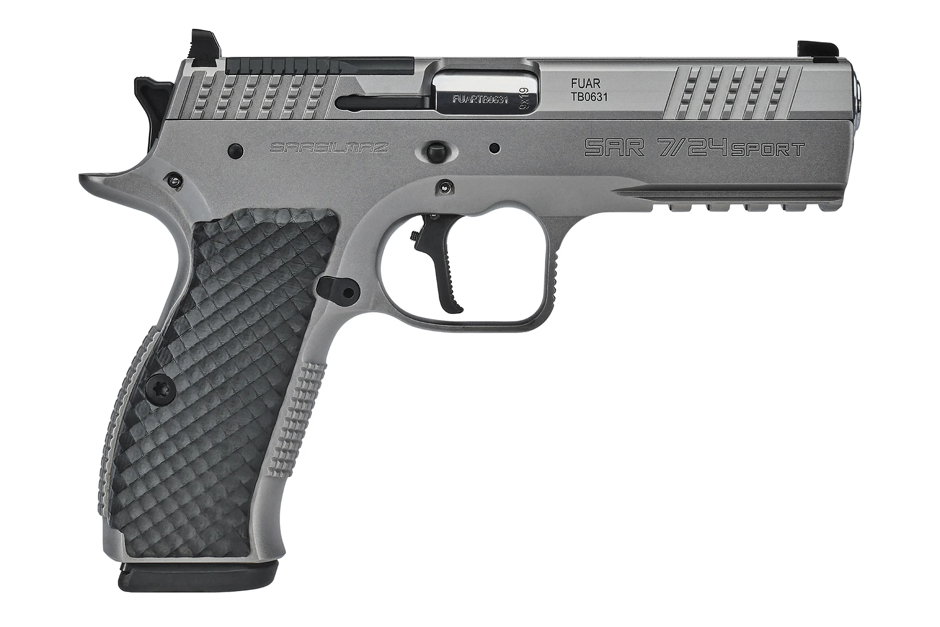 SAR Arms 7/24 SPORT 9mm stainless steel handgun with 4.6 inch barrel and 17+1 capacity