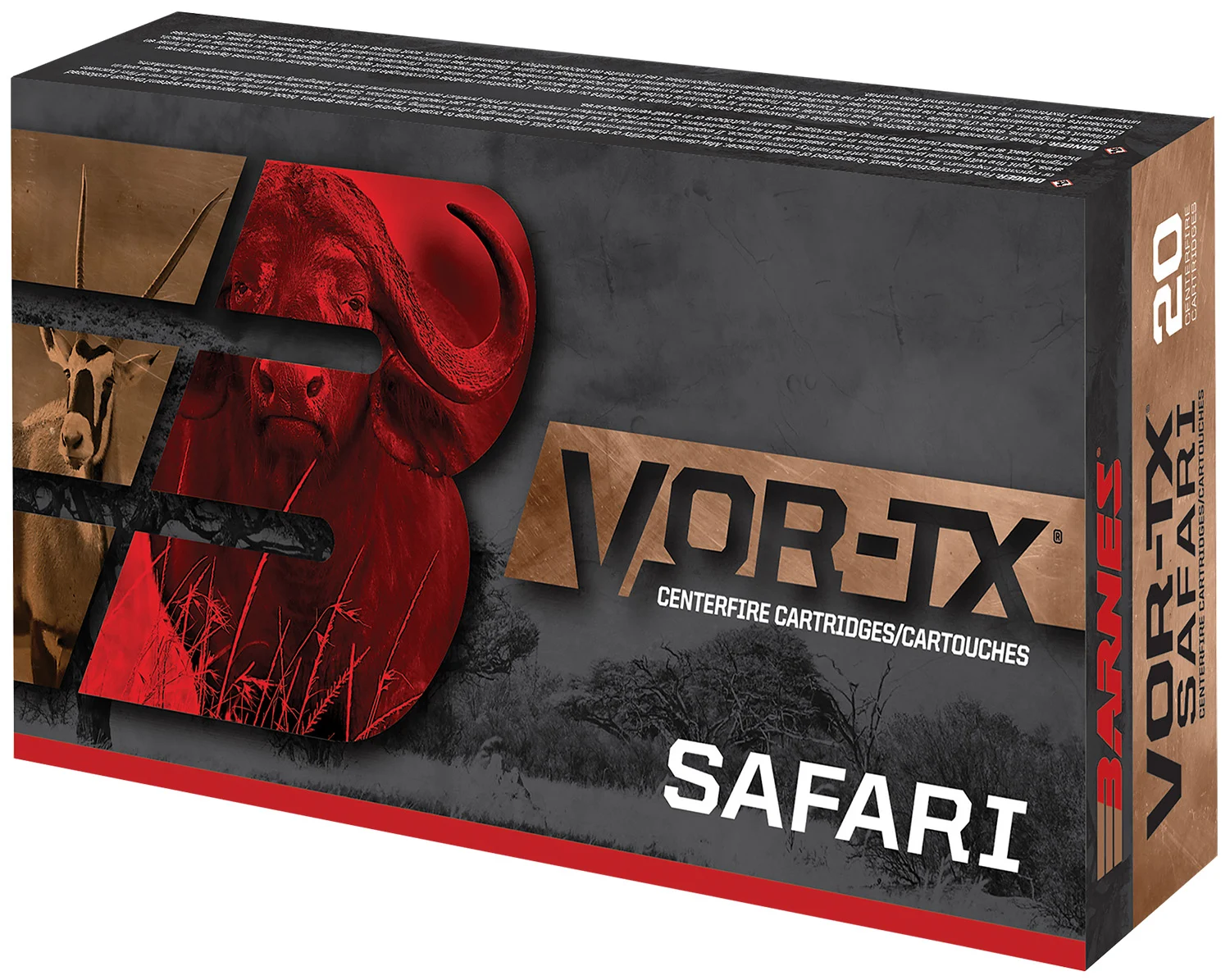 Barnes VOR-TX Safari .416 Rigby 400 gr Round Nose Banded Solid ammunition, 20 per box