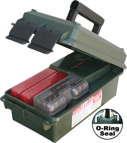 MTM AC30C11 .30 caliber ammo can in forest green polypropylene with dual latches
