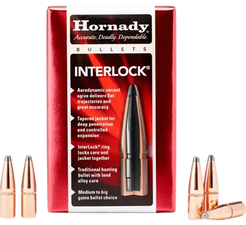 Hornady InterLock 6.5mm .264 160 gr Round Nose bullets 100 per box