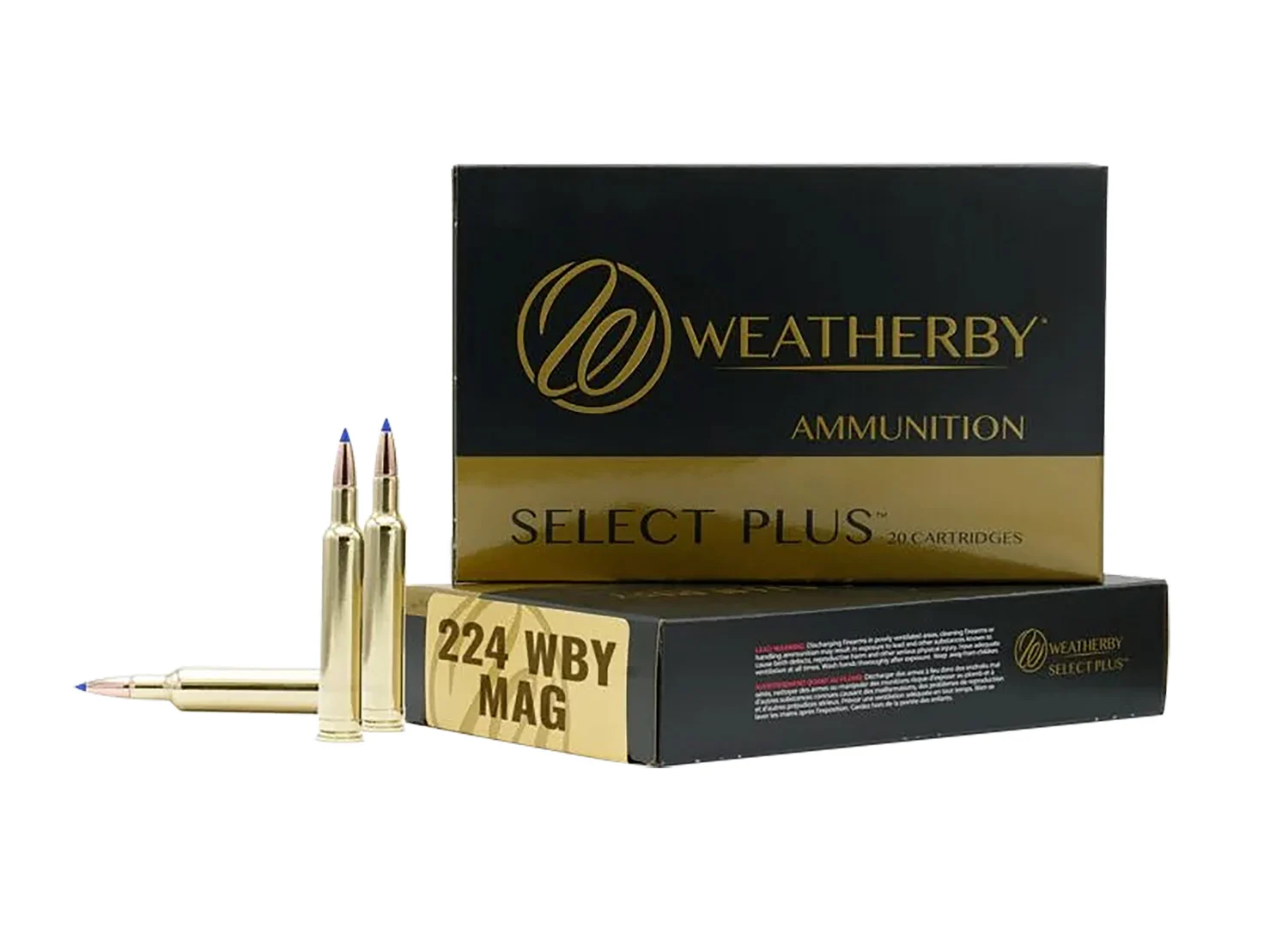 Weatherby 224 Weatherby Magnum 37gr Hammer Custom ammunition box — 20 rounds per box